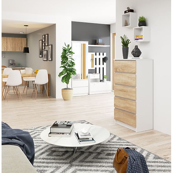 COMÒ K60 5 CASSETTI CLP PK BIANCO / SONOMA