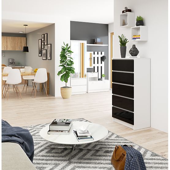 COMÒ K60 5 CASSETTI CLP PK NERO LUCIDO