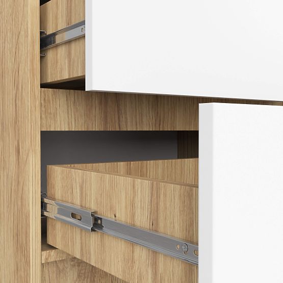 COMÒ K60 5 CASSETTI CLP PK ROVERE ARTIGIANO / BIANCO