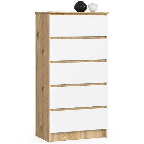 COMÒ K60 5 CASSETTI CLP PK ROVERE ARTIGIANO / BIANCO