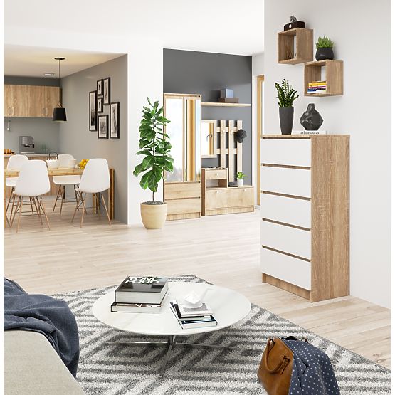 COMÒ K60 5 CASSETTI CLP PK ROVERE SONOMA / BIANCO