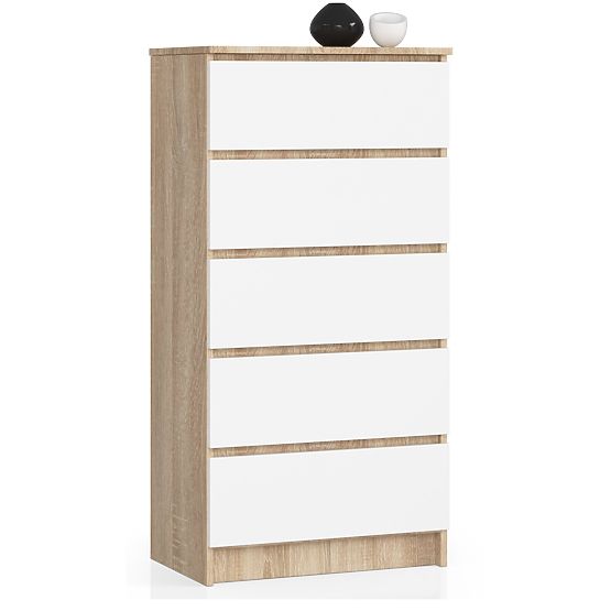 COMÒ K60 5 CASSETTI CLP PK ROVERE SONOMA / BIANCO