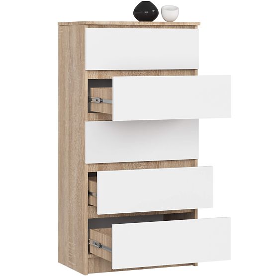 COMÒ K60 5 CASSETTI CLP PK ROVERE SONOMA / BIANCO