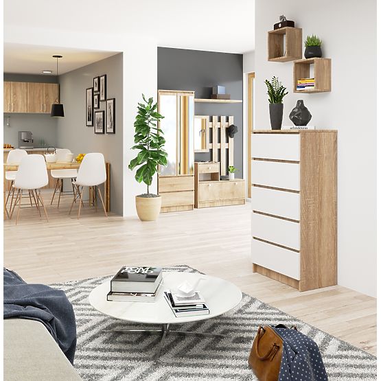 COMÒ K60 5 CASSETTI CLP PK ROVERE SONOMA / BIANCO