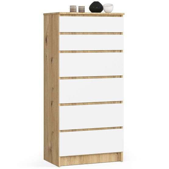 COMÒ K60 6 CASSETTI CLP PK ROVERE ARTIGIANO / BIANCO