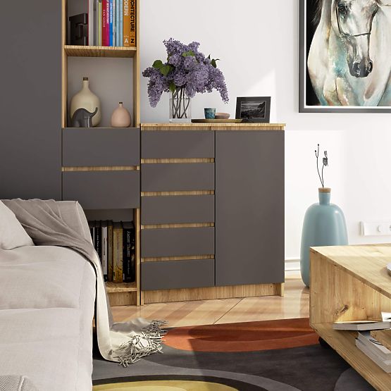 COMÒ K80 1D 5SZ PK ROVERE ARTISAN / GRIGIO GRAFITE