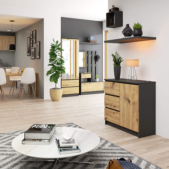 COMÒ K80 JERRY 1D 3SZ PK GRAFITE GRIGIO / ROVERE ARTIGIANO