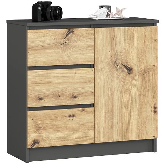 COMÒ K80 JERRY 1D 3SZ PK GRAFITE GRIGIO / ROVERE ARTIGIANO