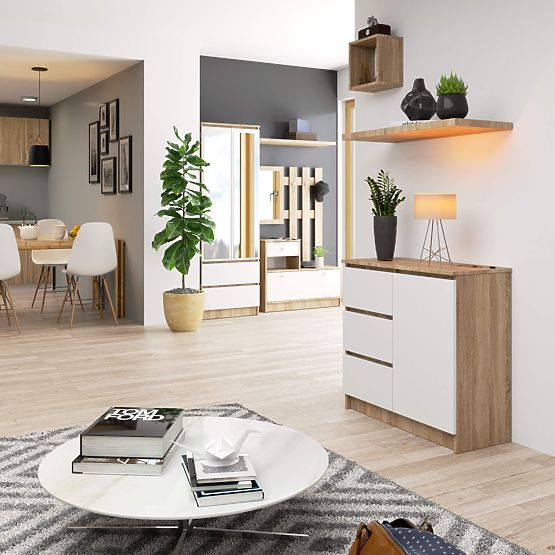 COMÒ K80 JERRY 1D 3SZ PK ROVERE SONOMA / BIANCO