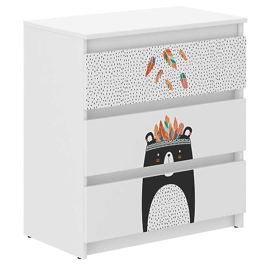Cassettiera - Orso Bianco e Nero