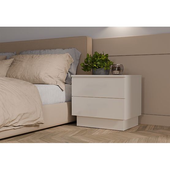 Comodino AMBER 2S con 2 cassetti per camera da letto CASHMERE Beige