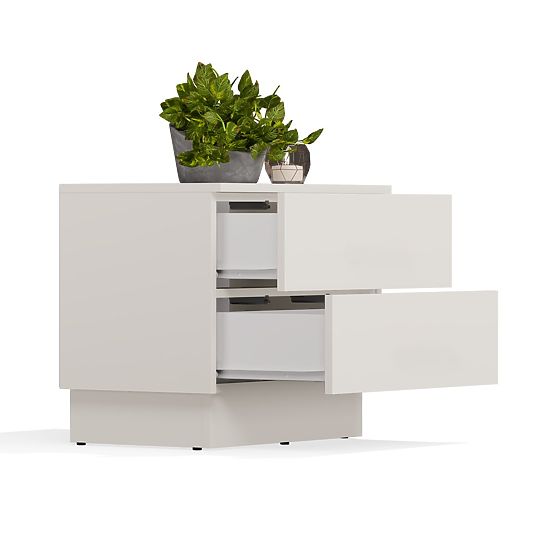 Comodino AMBER 2S con 2 cassetti per camera da letto CASHMERE Beige