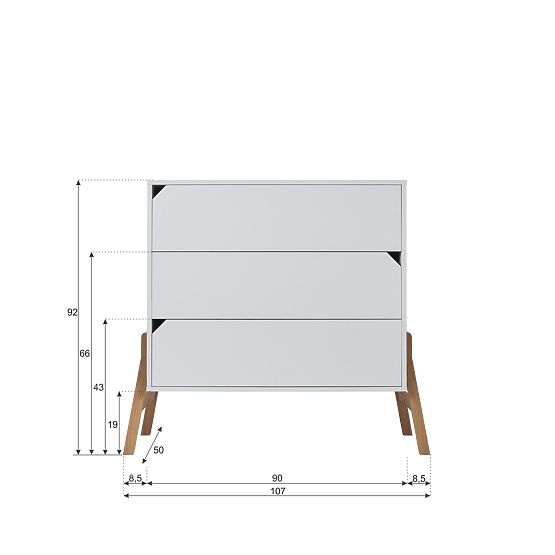 Comodino Lotti - 3 cassetti