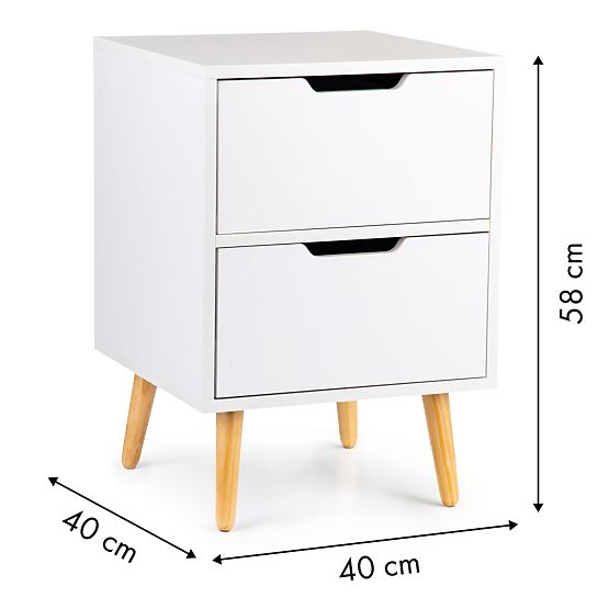 Comodino NORLA bianco