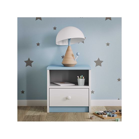 Comodino per bambini Ourbaby - blu-bianco