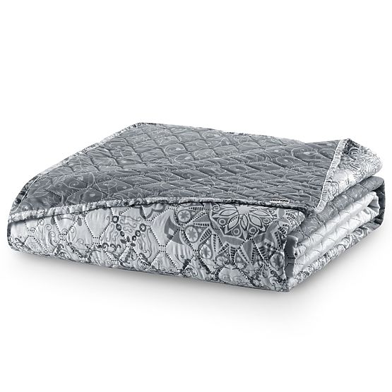 Coperta ALHAMBRA grigia materiale stampato microfibra 220x240 DecoKing