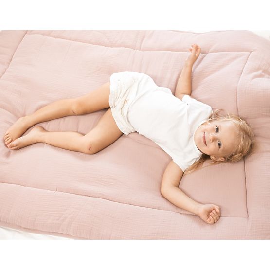 Coperta e cuscino in mussola con imbottitura 100x135 + 40x60 - grigio scuro