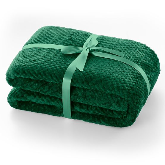 Coperta HENRY colore verde bottiglia jacquard stampato stile moderno 220x240