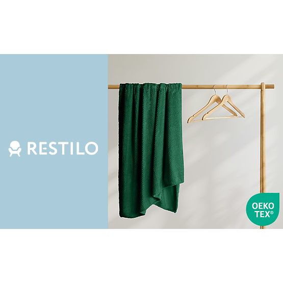 Coperta HENRY colore verde bottiglia jacquard stampato stile moderno 220x240