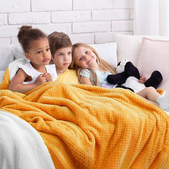 Coperta SHLEEPY arancione jacquard in stile classico 130x180