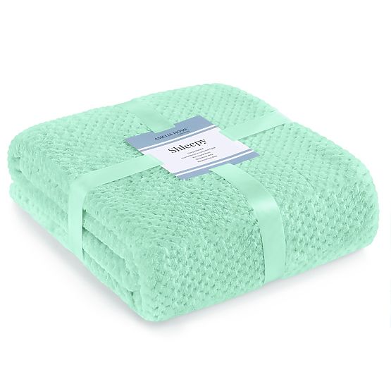 Coperta SHLEEPY colore menta jacquard classico stile 130x180