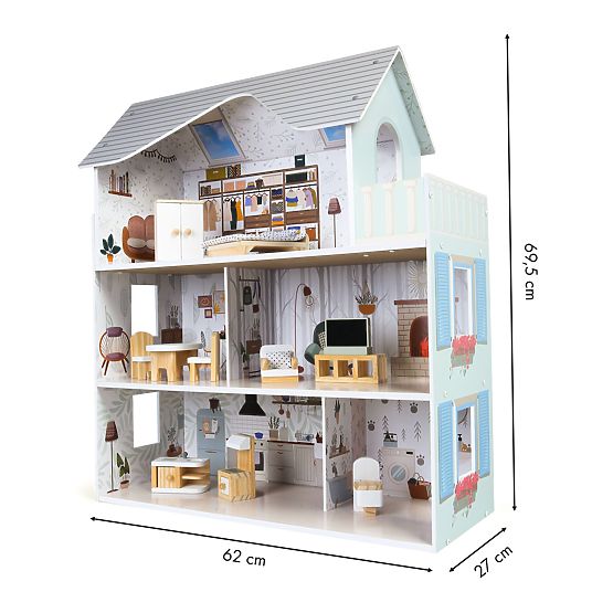 Casa delle bambole con mobili Emma Ekotony Residence
