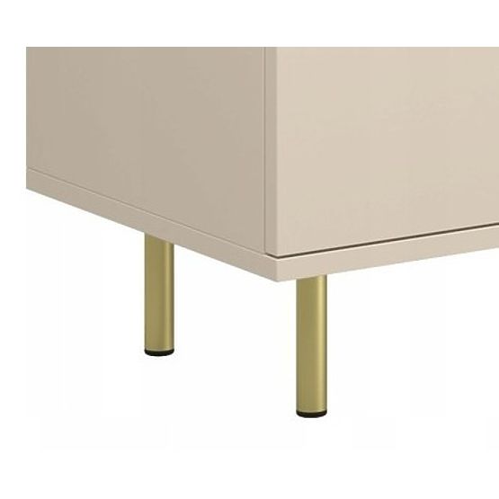 Credenza a due ante Venus, cashmere, gambe in metallo dorato