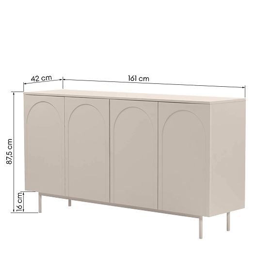 Credenza a quattro ante Helene, cashmere
