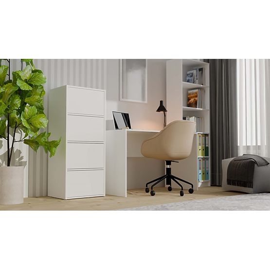 Credenza ALMA BIANCA Armadietto 4 Porte 4 Ripiani