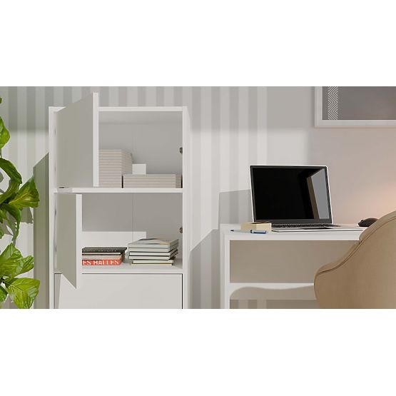 Credenza ALMA BIANCA Armadietto 4 Porte 4 Ripiani