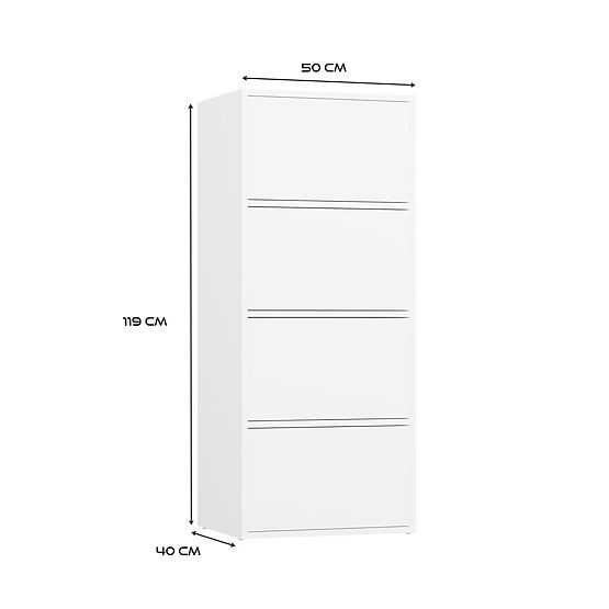 Credenza ALMA BIANCA Armadietto 4 Porte 4 Ripiani