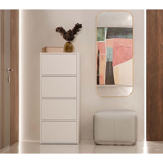 Credenza ALMA BIANCA Armadietto 4 Porte 4 Ripiani