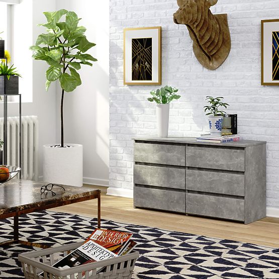 CREDENZA CL100 6 CASSETTI CEMENTO