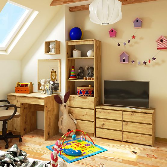 CREDENZA CL100 6 CASSETTI ROVERE ARTISAN