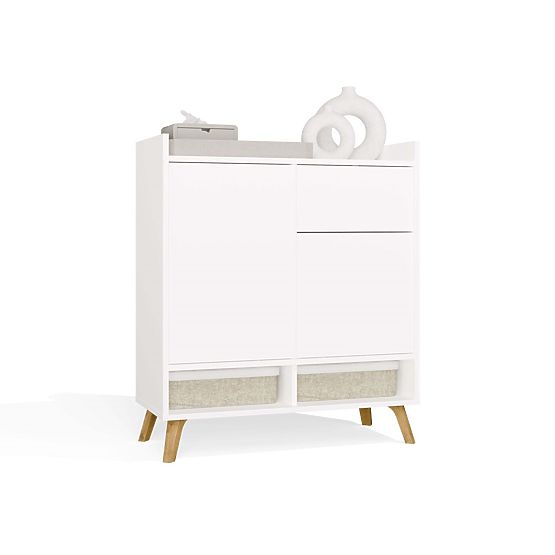 Credenza COLIN Mobile 2 Ante 1 Cassetto con Gambe BIANCA