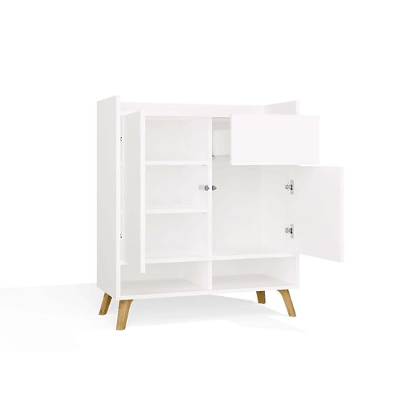 Credenza COLIN Mobile 2 Ante 1 Cassetto con Gambe BIANCA