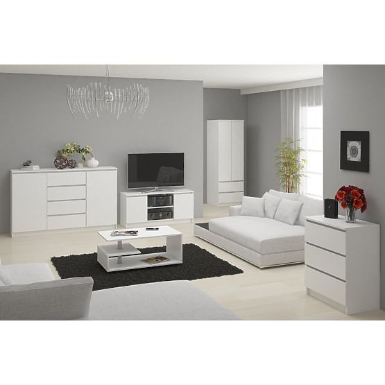 CREDENZA K 140 cm 6 CASSETTI PK BIANCA
