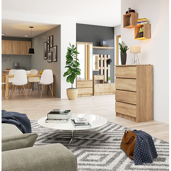 CREDENZA K 60 cm 4 CASSETTI PK ROVERE SONOMA