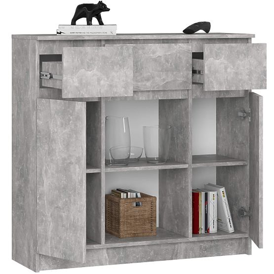 CREDENZA K100 2D 3SZ 1P PK CEMENTO