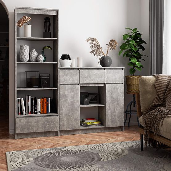 CREDENZA K100 2D 3SZ 1P PK CEMENTO