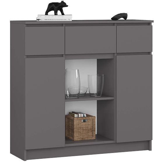 CREDENZA K100 2D 3SZ 1P PK GRAFITE GRIGIO