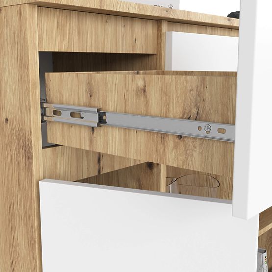 CREDENZA K100 2D 3SZ 1P PK ROVERE ARTIGIANO / BIANCO