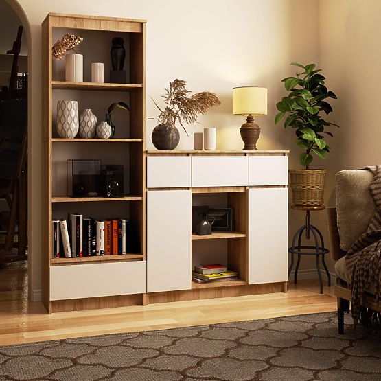 CREDENZA K100 2D 3SZ 1P PK ROVERE SONOMA / BIANCO