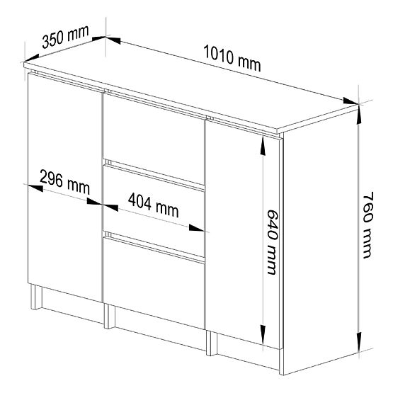 CREDENZA K100 2D 3SZ PK GRAFITE GRIGIO