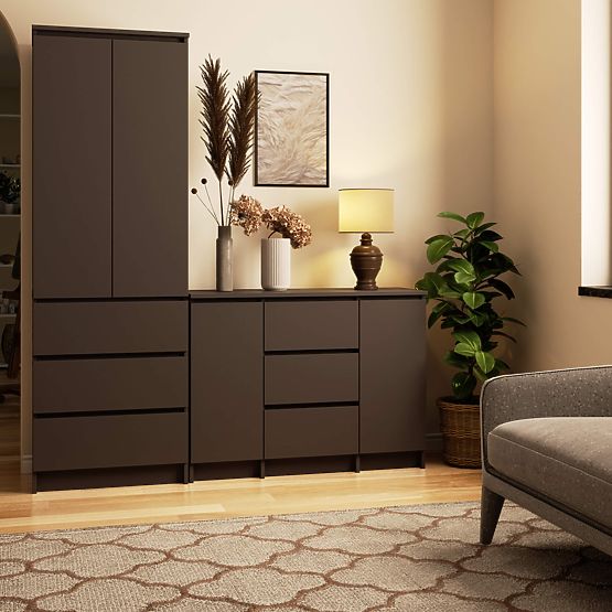 CREDENZA K100 2D 3SZ PK GRAFITE GRIGIO