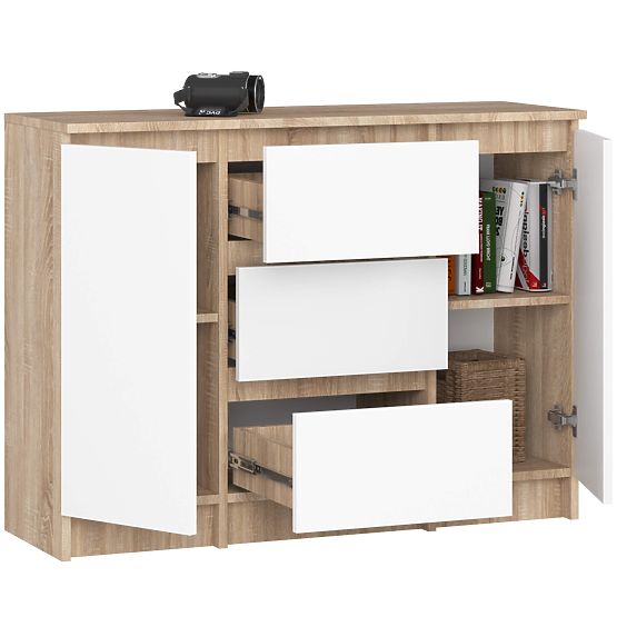CREDENZA K100 2D 3SZ PK ROVERE SONOMA / BIANCO