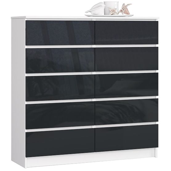 CREDENZA K120 10 CASSETTI CLP PK GRAFITE LUCIDO