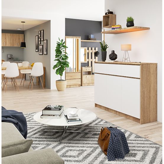 CREDENZA K140 3D 3SZ CLP PK SONOMA / BIANCO