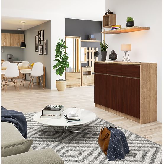 CREDENZA K140 3D 3SZ CLP PK SONOMA / WENGE