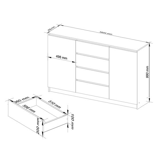 CREDENZA K160 2D 4SZ CLP PK BIANCA